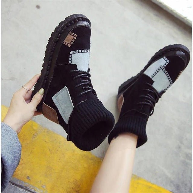 Color matching casual students high - top shoes - Taylor K Shop