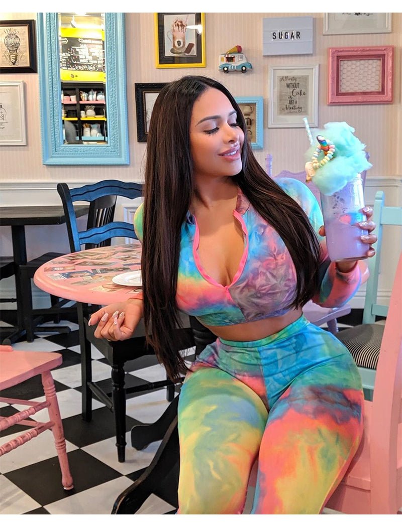 Color zipper yoga pants - Taylor K Shop