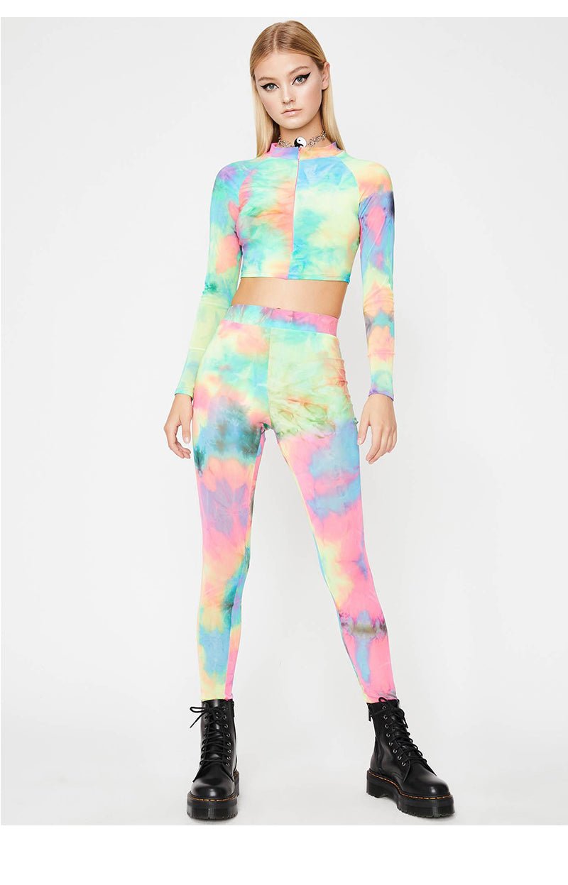 Color zipper yoga pants - Taylor K Shop