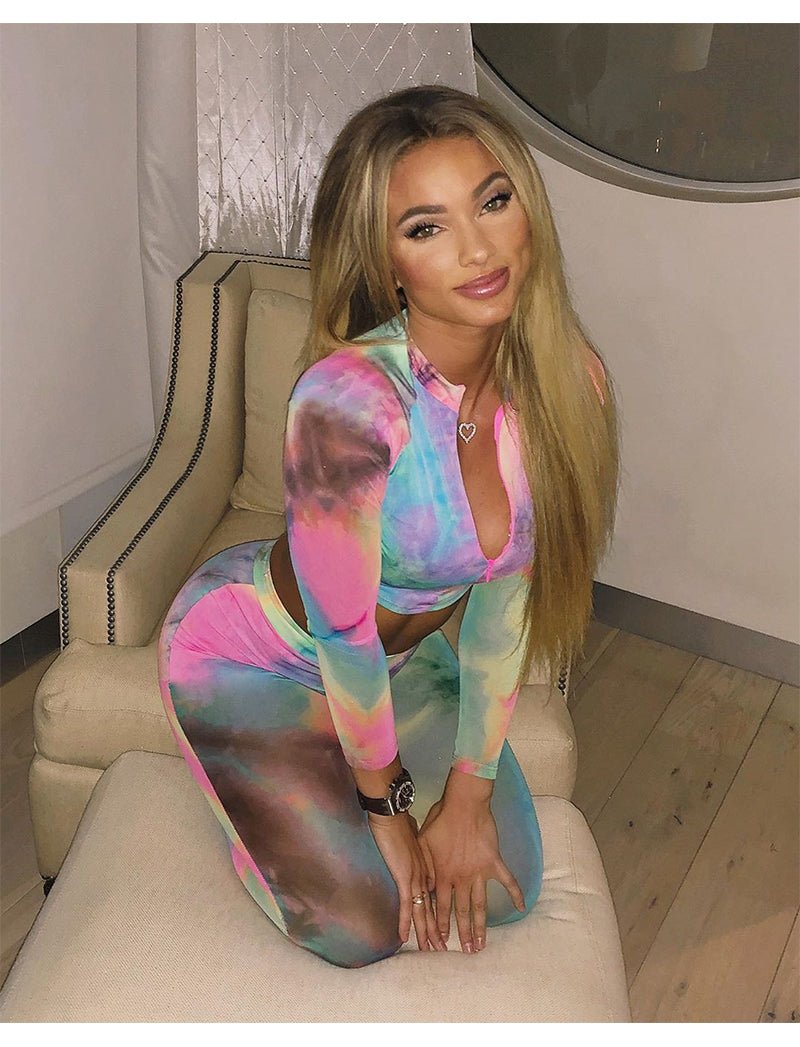 Color zipper yoga pants - Taylor K Shop