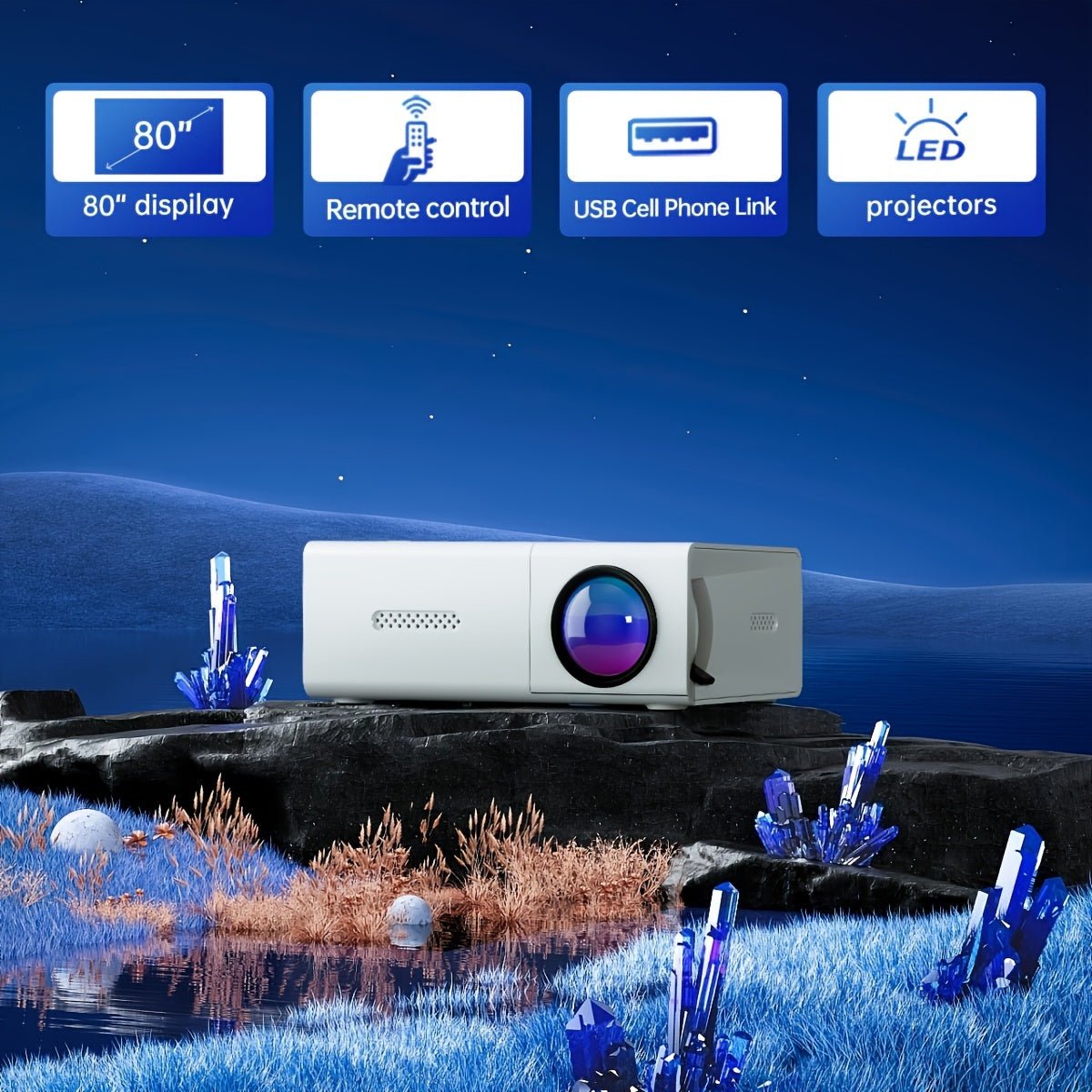 Compact HD Mini Projector for Home Outdoor Entertainment - Taylor K Shop
