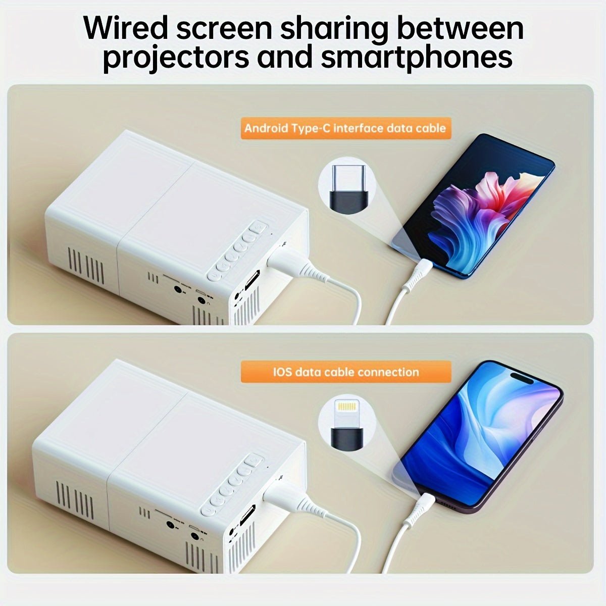 Compact HD Mini Projector for Home Outdoor Entertainment - Taylor K Shop