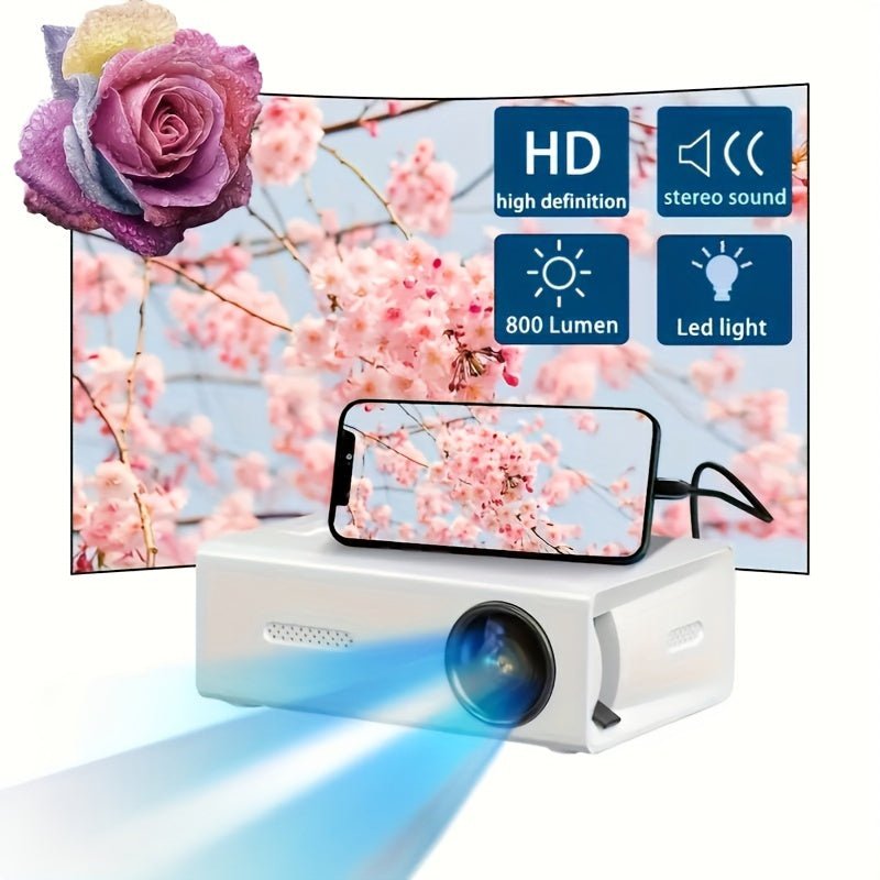 Compact HD Mini Projector for Home Outdoor Entertainment - Taylor K Shop
