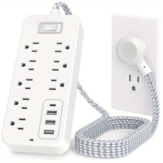 Compact Surge Protector 8 AC 3 USB 1 TypeC Ports - Taylor K Shop