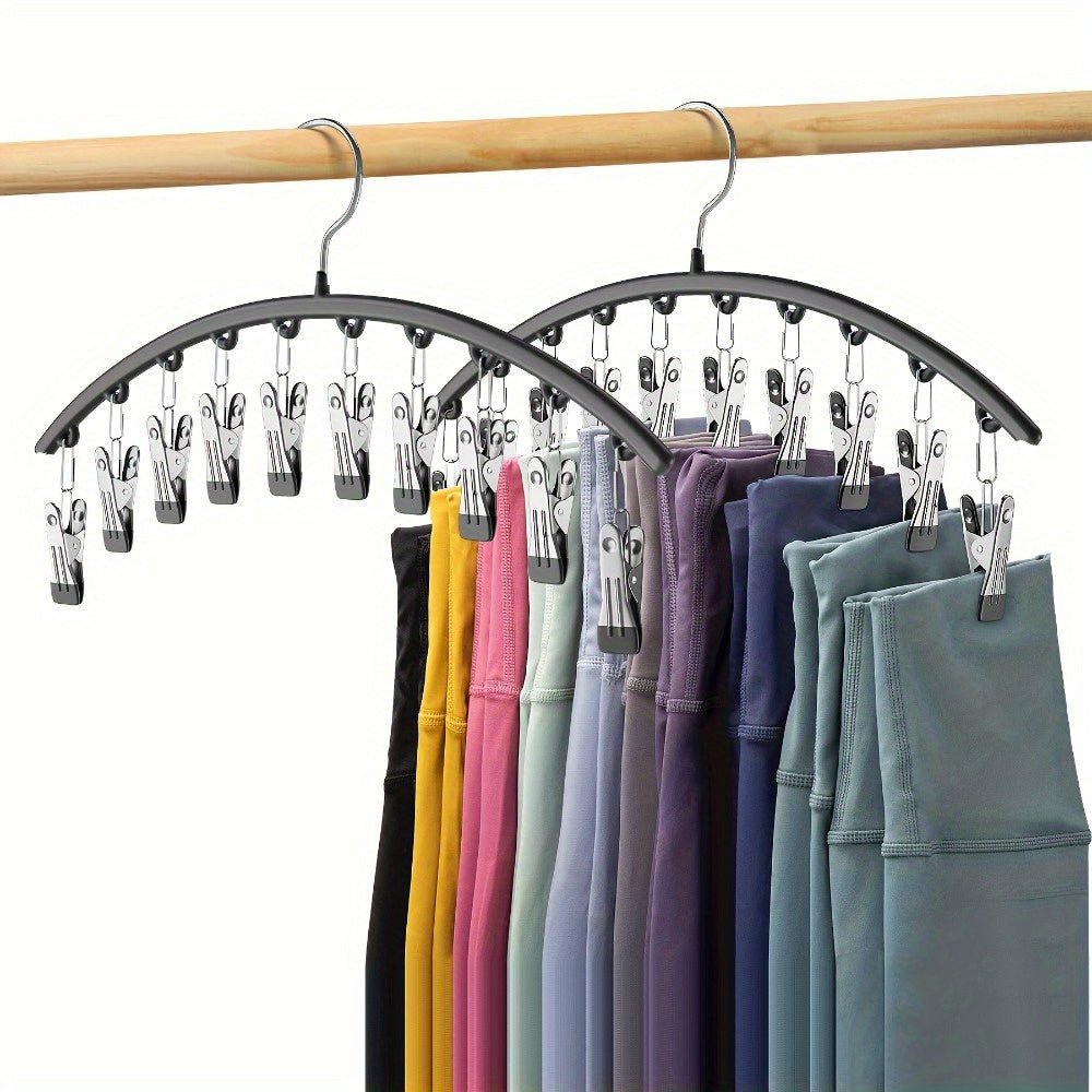 Compact WallMounted Stainless Steel Hanger with 10 Clips - Taylor K Shop