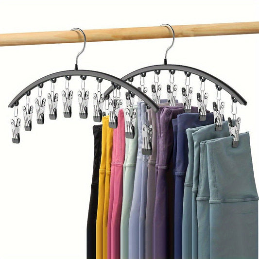 Compact WallMounted Stainless Steel Hanger with 10 Clips - Taylor K Shop