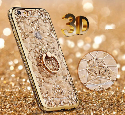 Compatible With Plating And Diamond Ring Phone Case - Taylor K Shop