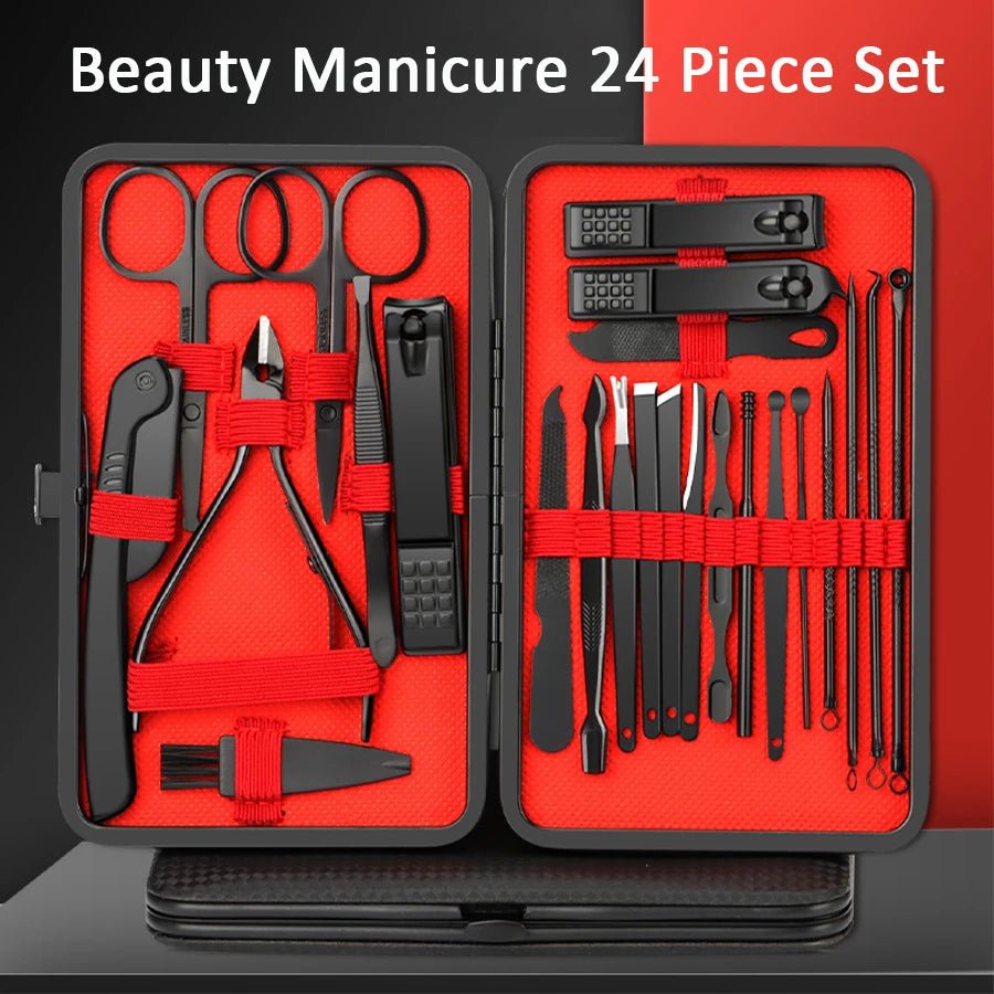 Complete Stainless Steel Manicure Set with Leather Case - Taylor K Shop