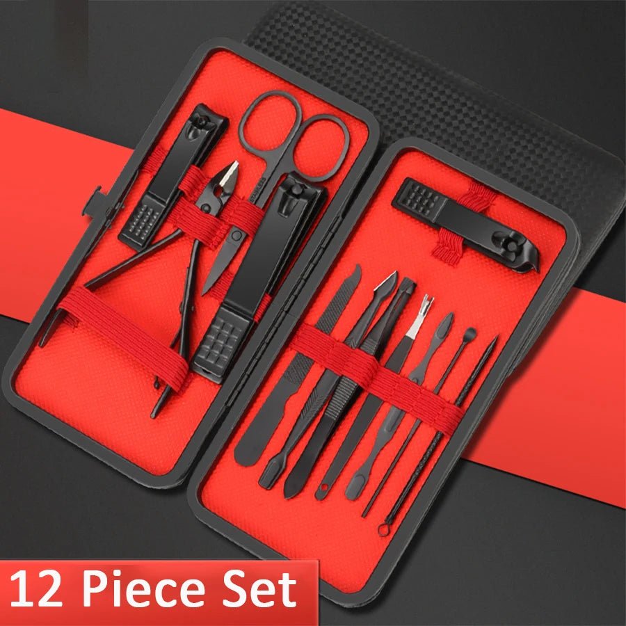 Complete Stainless Steel Manicure Set with Leather Case - Taylor K Shop