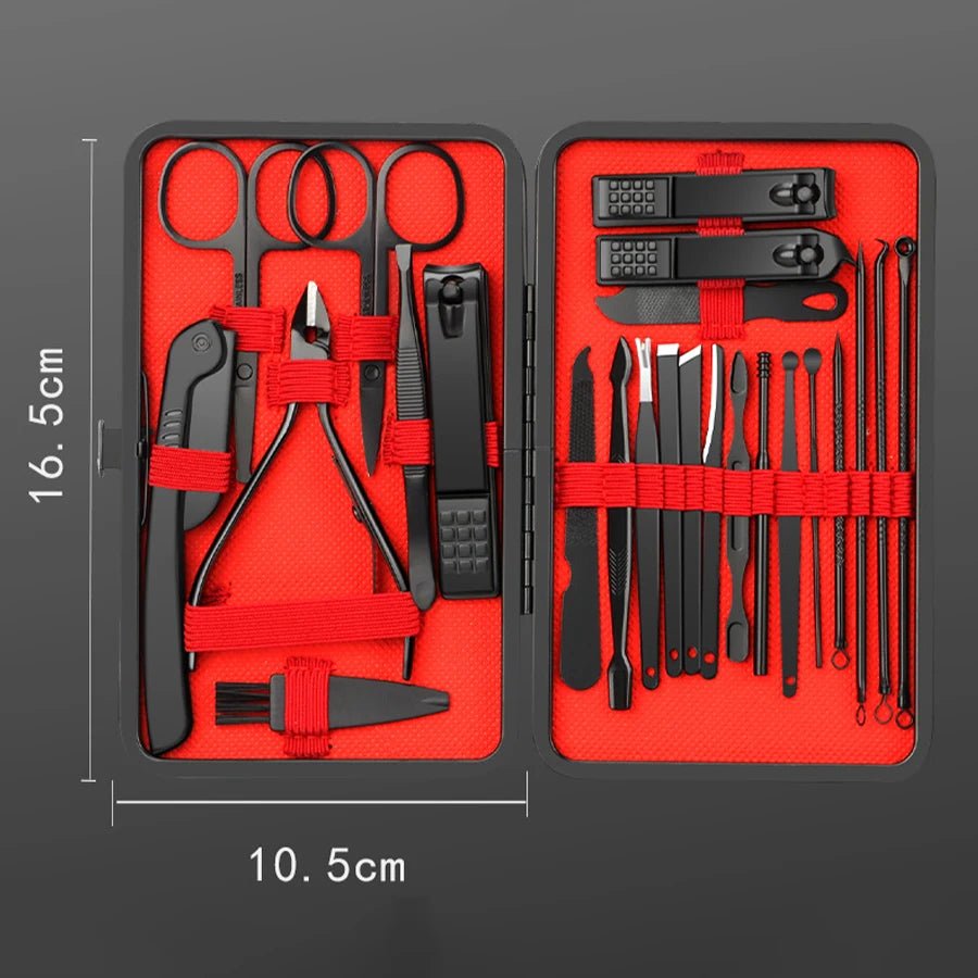 Complete Stainless Steel Manicure Set with Leather Case - Taylor K Shop