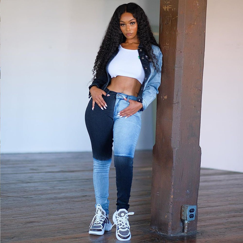 Contrast panel jeans - Taylor K Shop