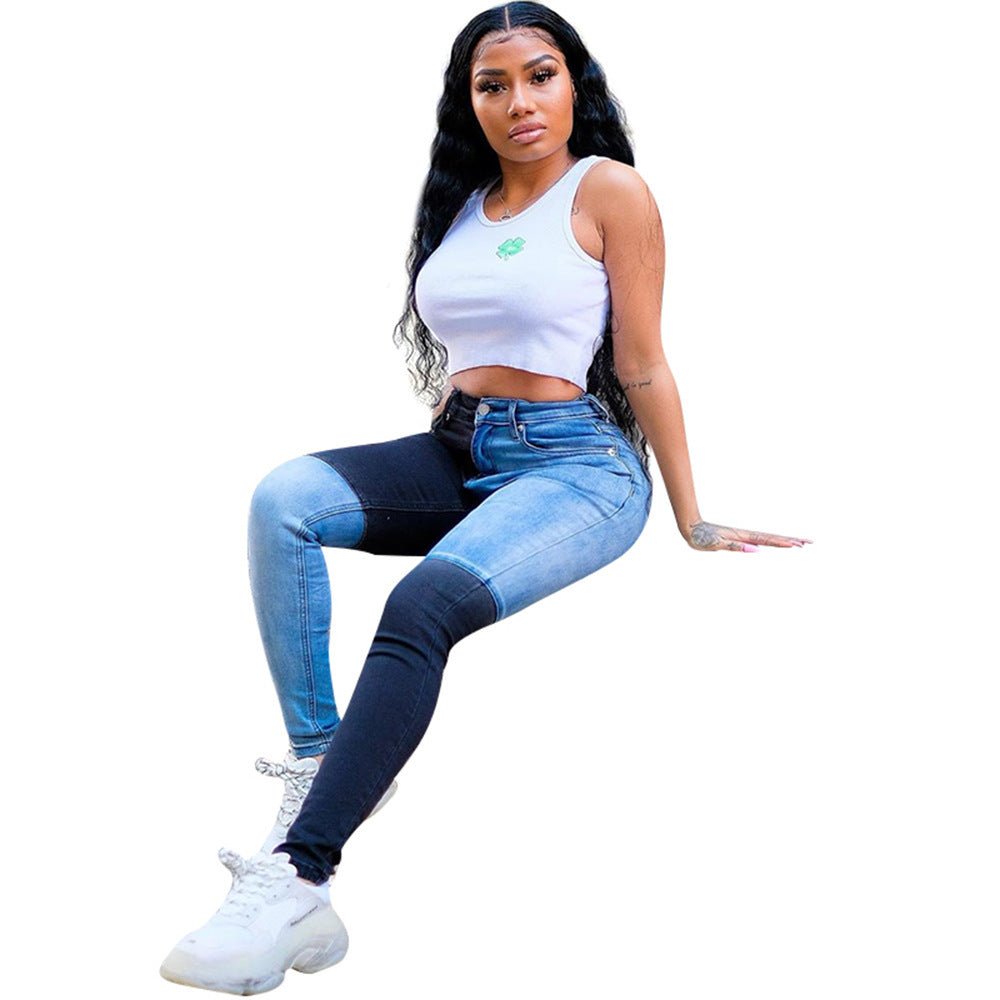 Contrast panel jeans - Taylor K Shop