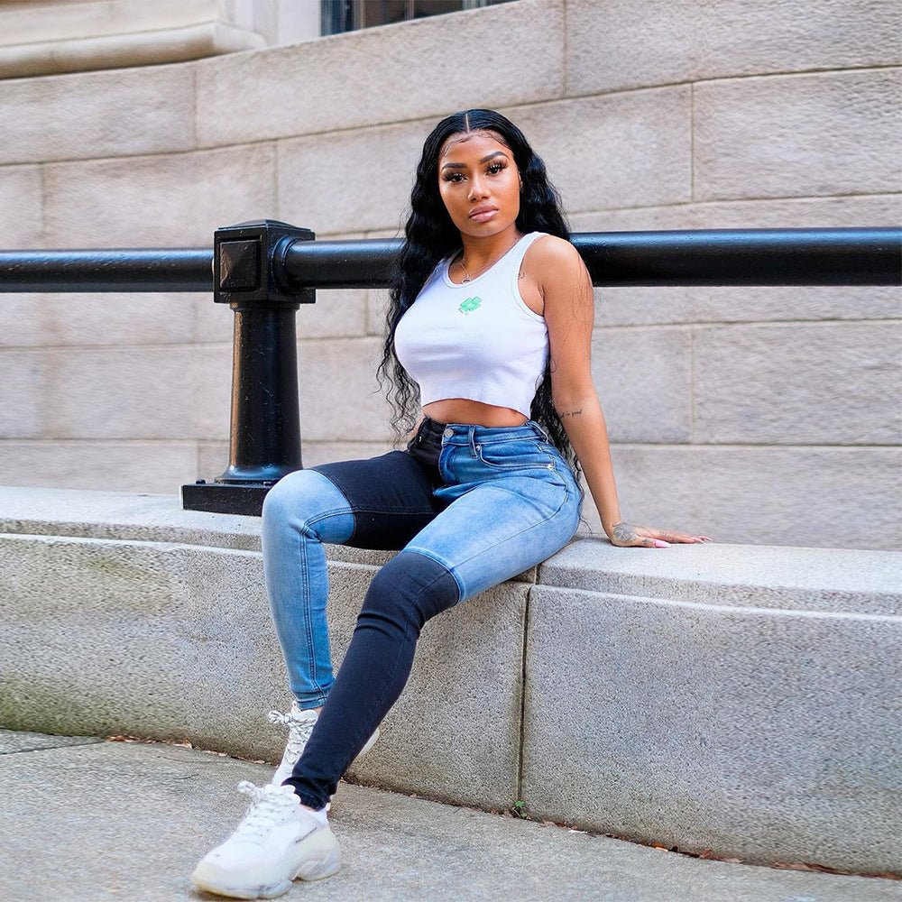 Contrast panel jeans - Taylor K Shop