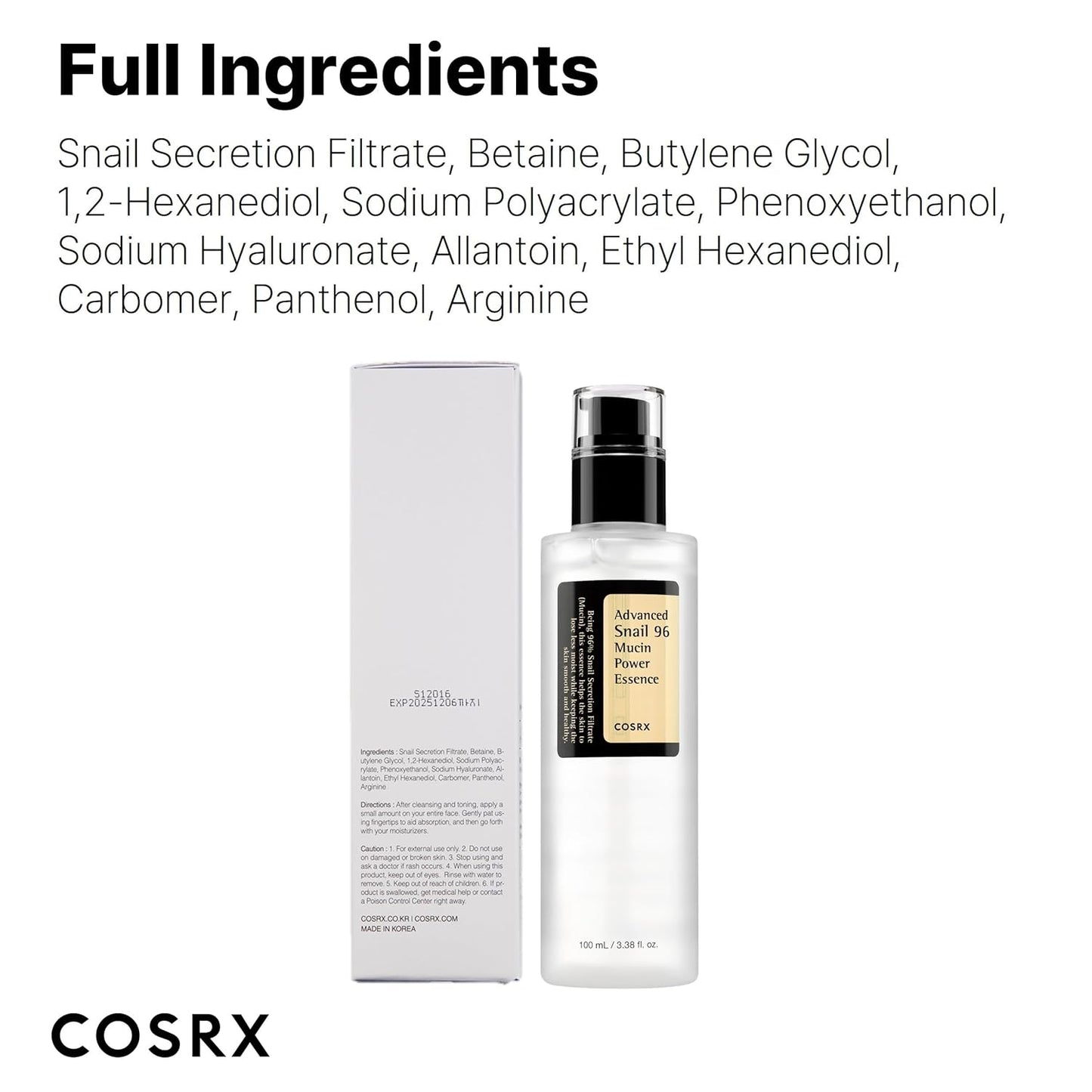 COSRX Snail Mucin Repairing Essence Hydrate Revitalize Skin - Taylor K Shop