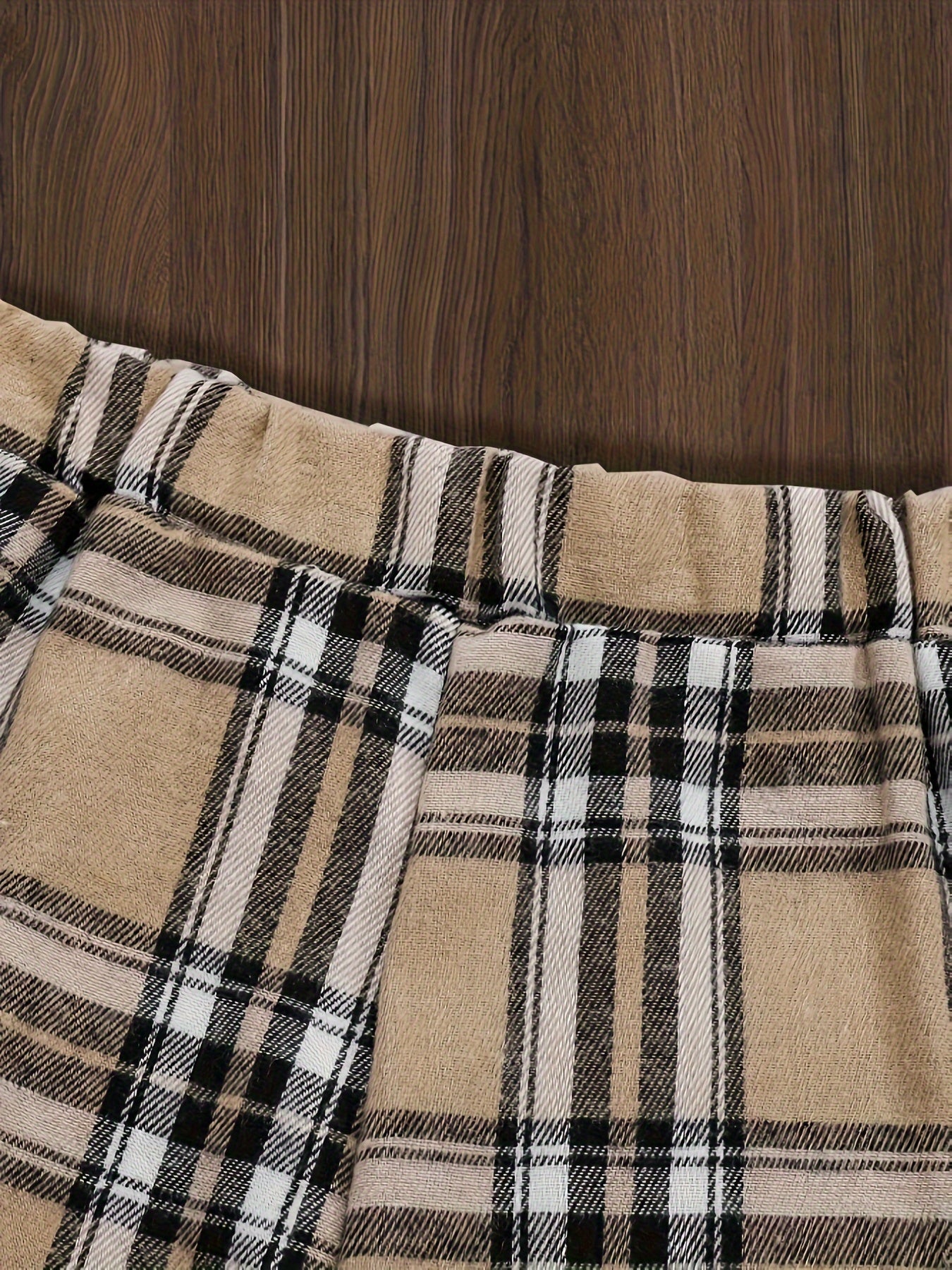 Cozy Plaid Bear Embroidered Girls TwoPiece Set - Taylor K Shop