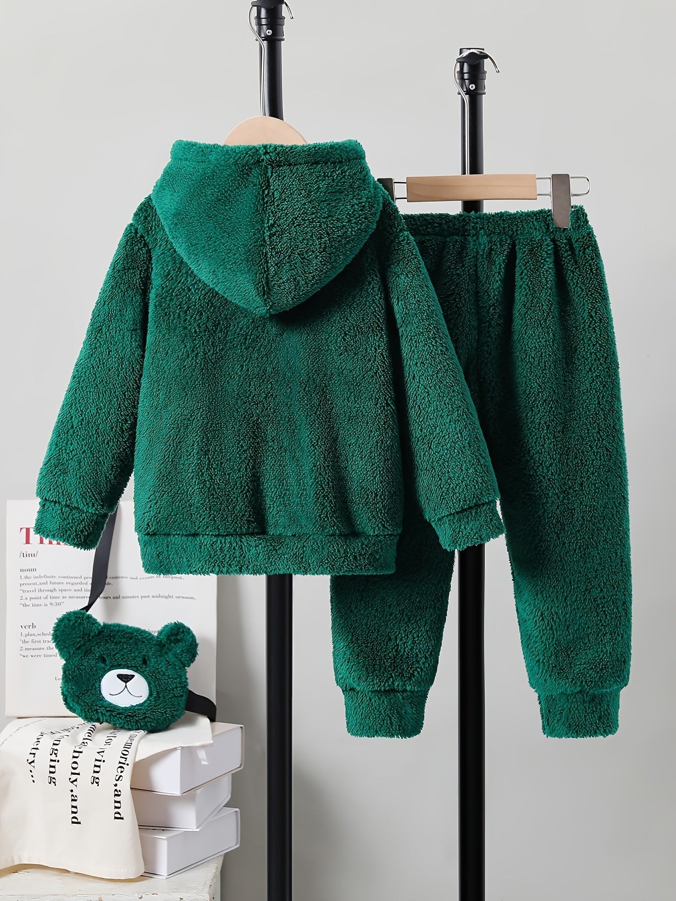 Cozy Winter Plush Hooded Sweatshirt and Pants Set - Taylor K Shop