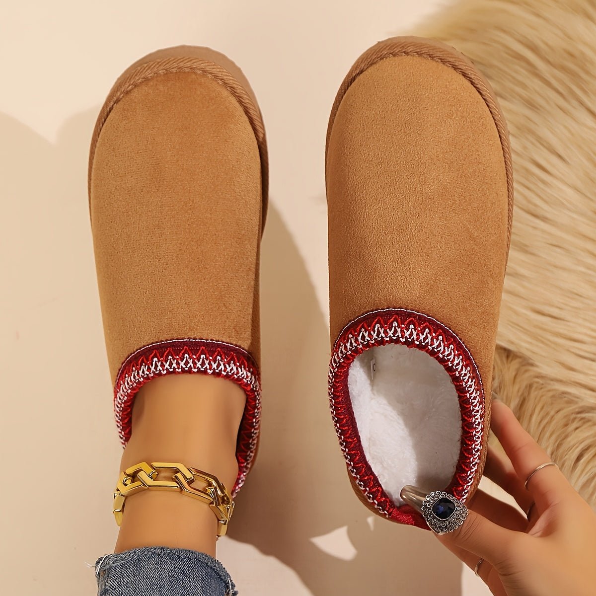 Cozy Womens Winter Ankle Slippers with Plush Lining - Taylor K Shop