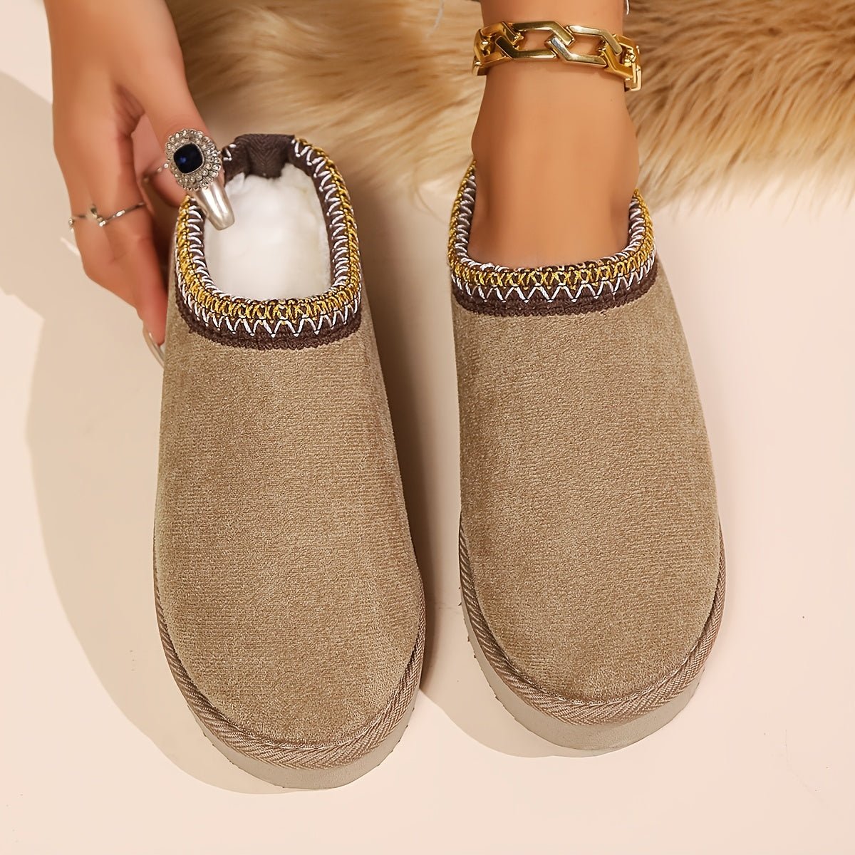 Cozy Womens Winter Ankle Slippers with Plush Lining - Taylor K Shop