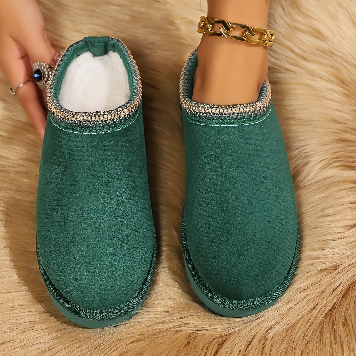 Cozy Womens Winter Ankle Slippers with Plush Lining - Taylor K Shop