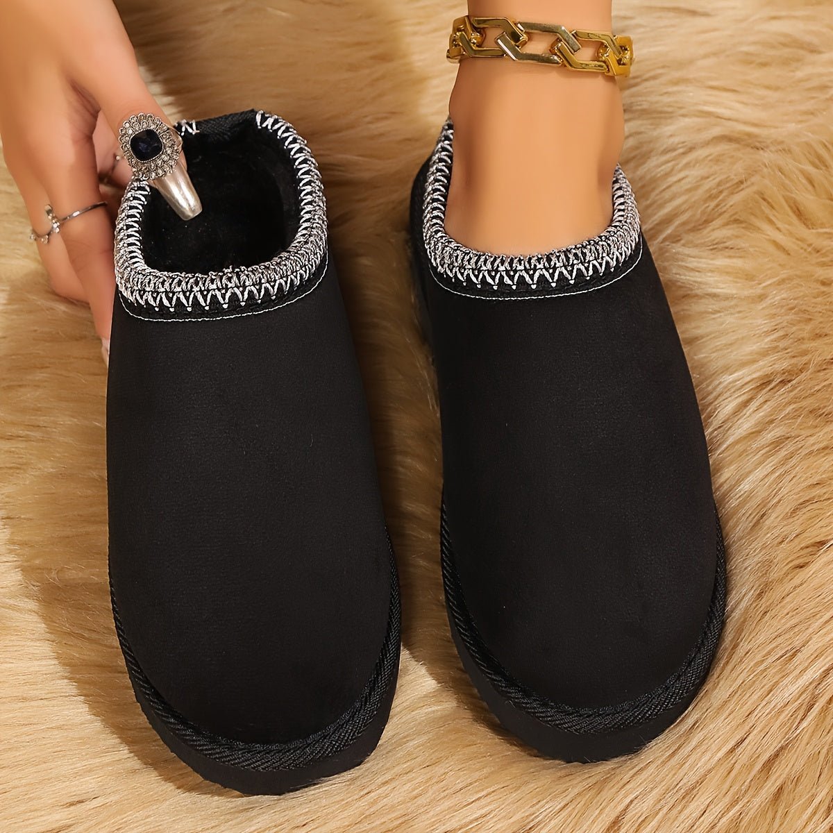 Cozy Womens Winter Ankle Slippers with Plush Lining - Taylor K Shop