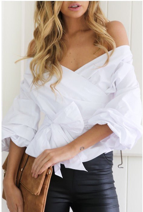 Cross Lace Crop Blouse - Taylor K Shop