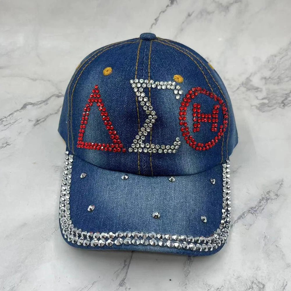 Custom Sorority Rhinestone Cap and Scarf Set - Taylor K Shop