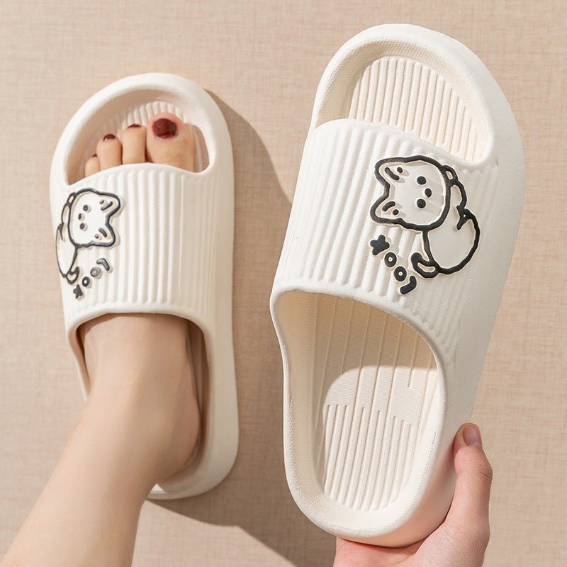 Cute Cat Slippers Summer Women Home Shoes Bath Thick Platform Non - Slip Slides Indoor Outdoor - Taylor K Shop