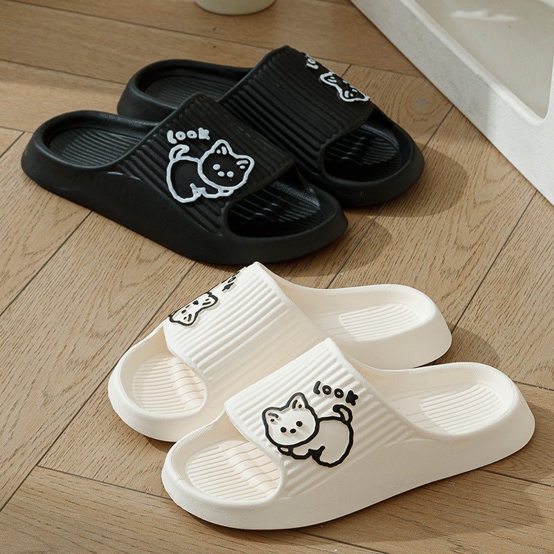 Cute Cat Slippers Summer Women Home Shoes Bath Thick Platform Non - Slip Slides Indoor Outdoor - Taylor K Shop