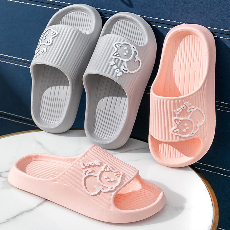 Cute Cat Slippers Summer Women Home Shoes Bath Thick Platform Non - Slip Slides Indoor Outdoor - Taylor K Shop