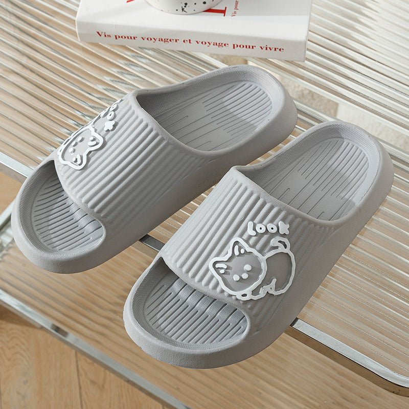 Cute Cat Slippers Summer Women Home Shoes Bath Thick Platform Non - Slip Slides Indoor Outdoor - Taylor K Shop