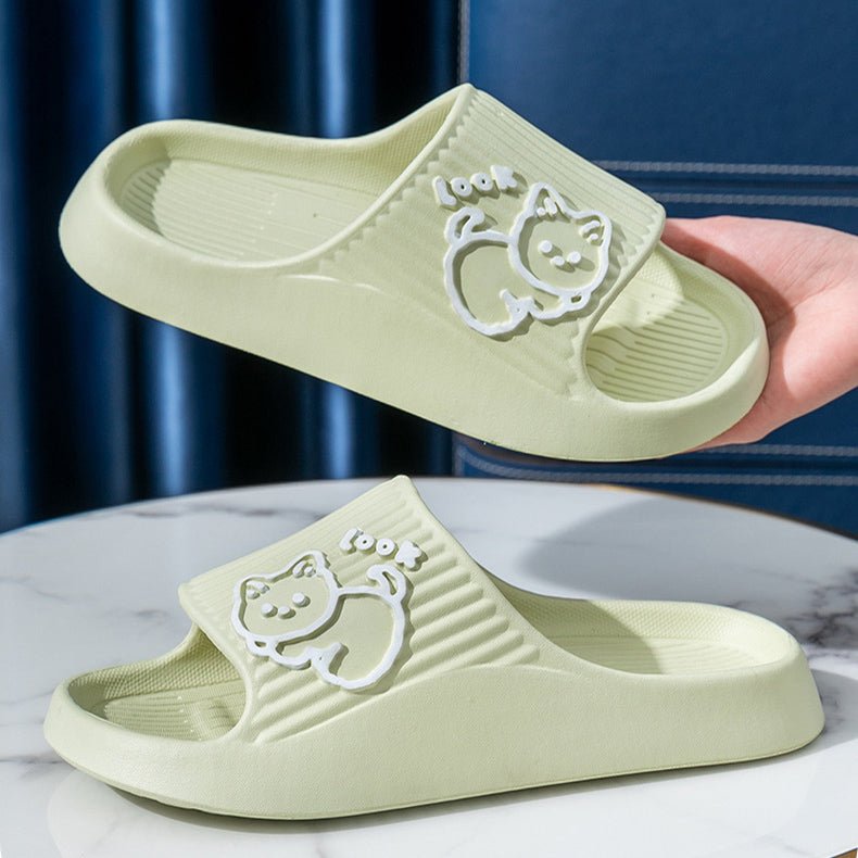 Cute Cat Slippers Summer Women Home Shoes Bath Thick Platform Non - Slip Slides Indoor Outdoor - Taylor K Shop