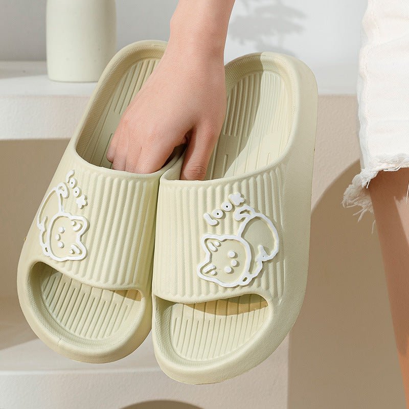 Cute Cat Slippers Summer Women Home Shoes Bath Thick Platform Non - Slip Slides Indoor Outdoor - Taylor K Shop