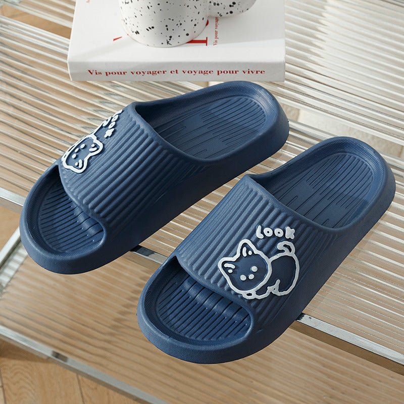 Cute Cat Slippers Summer Women Home Shoes Bath Thick Platform Non - Slip Slides Indoor Outdoor - Taylor K Shop