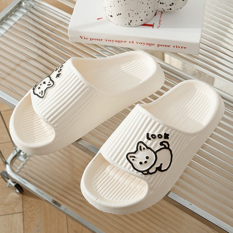 Cute Cat Slippers Summer Women Home Shoes Bath Thick Platform Non - Slip Slides Indoor Outdoor - Taylor K Shop