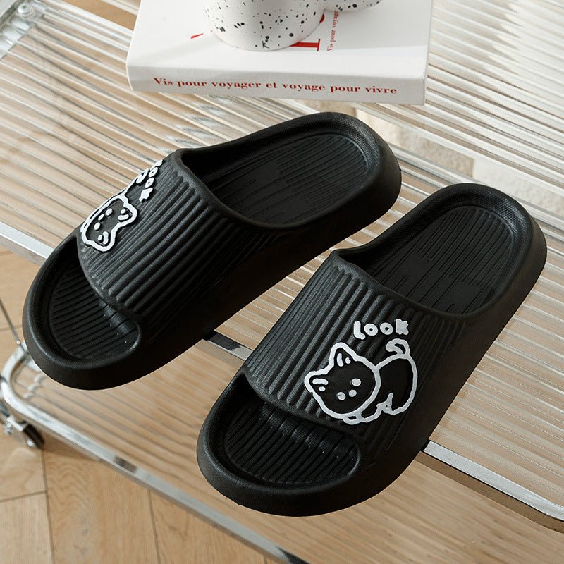 Cute Cat Slippers Summer Women Home Shoes Bath Thick Platform Non - Slip Slides Indoor Outdoor - Taylor K Shop