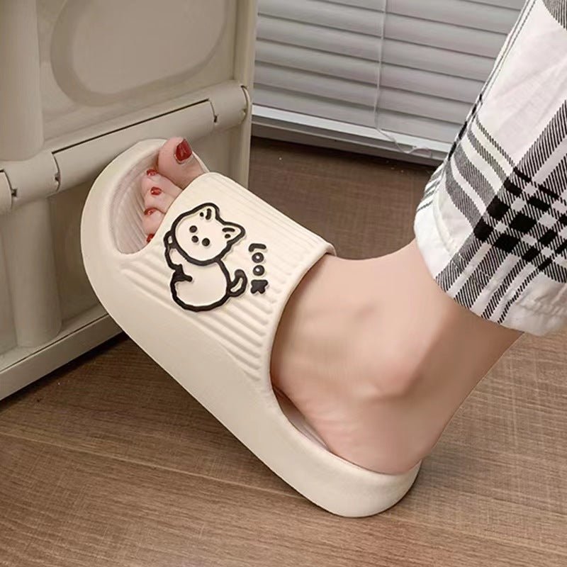 Cute Cat Slippers Summer Women Home Shoes Bath Thick Platform Non - Slip Slides Indoor Outdoor - Taylor K Shop