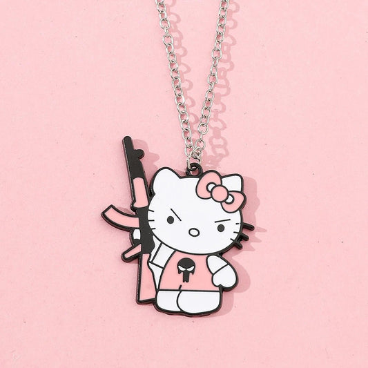 Cute Hello Kitty Metal Necklace Fun Anime Choker Gift - Taylor K Shop