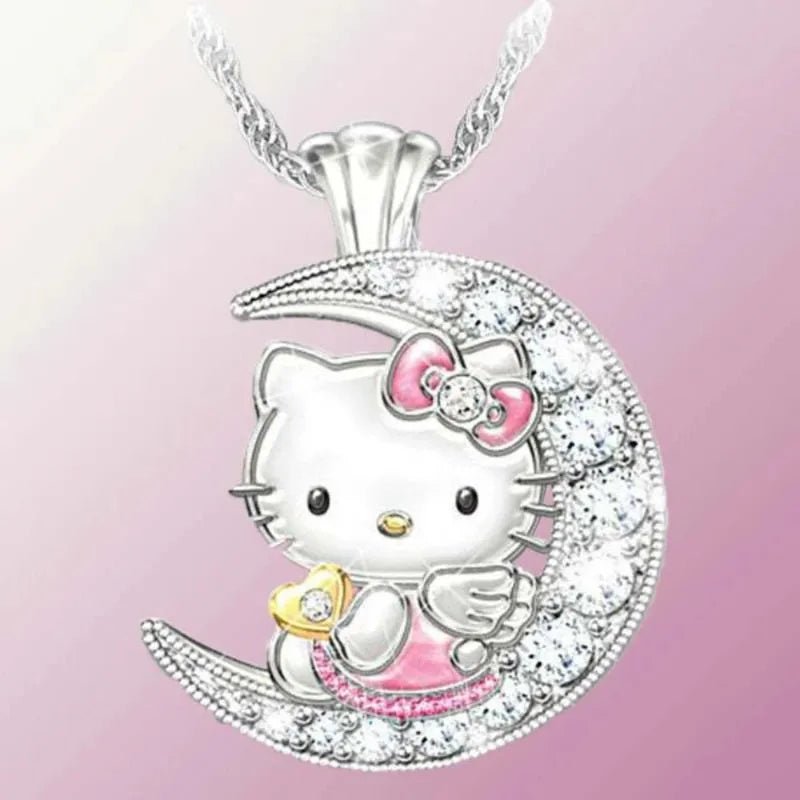Cute Hello Kitty Moon Pendant Necklace for Girls - Taylor K Shop
