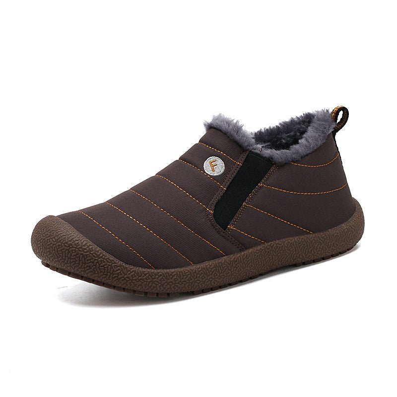 Dacomfy Mens Winter Shoes Ankle Boots Warm Fur Snow Boots Waterproof Slip On Couple Shoes Comfortable Sneakers Plus Size - Taylor K Shop