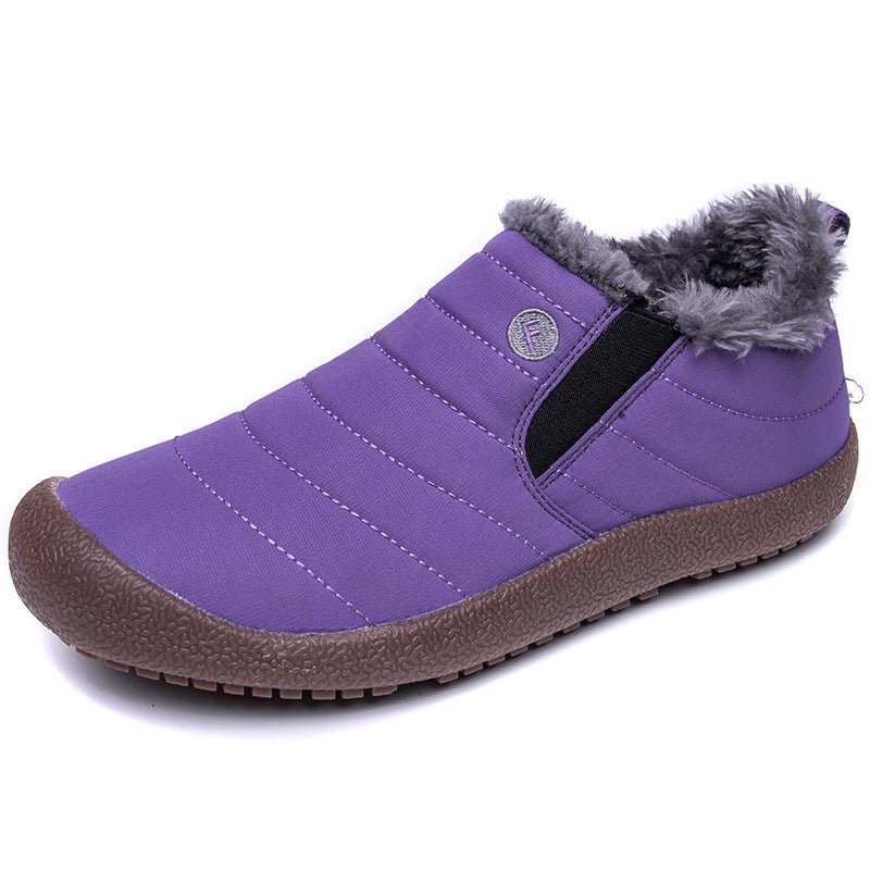 Dacomfy Mens Winter Shoes Ankle Boots Warm Fur Snow Boots Waterproof Slip On Couple Shoes Comfortable Sneakers Plus Size - Taylor K Shop