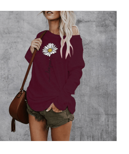 Daisy Print Bat Sleeve Blouse - Taylor K Shop