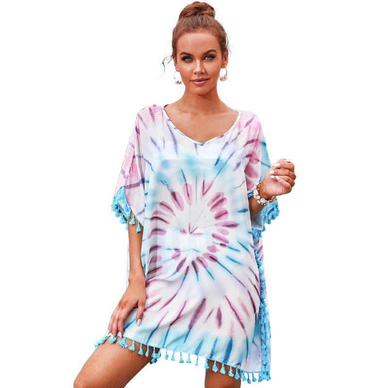 De Ramon Summer New Amazon European And American Blouse Tie - dye - Taylor K Shop