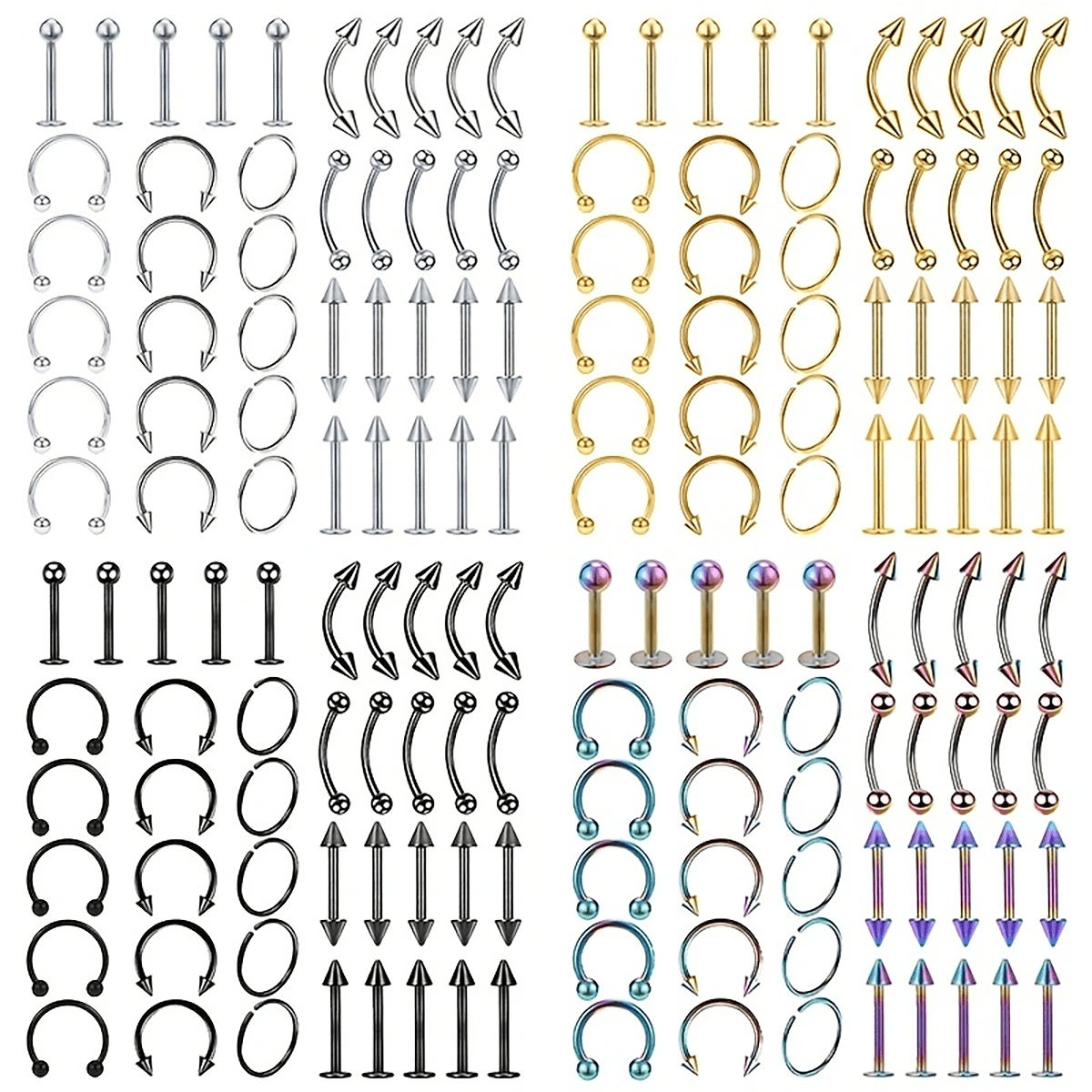 Deluxe 160PCS Stainless Steel Body Piercing Kit - Taylor K Shop