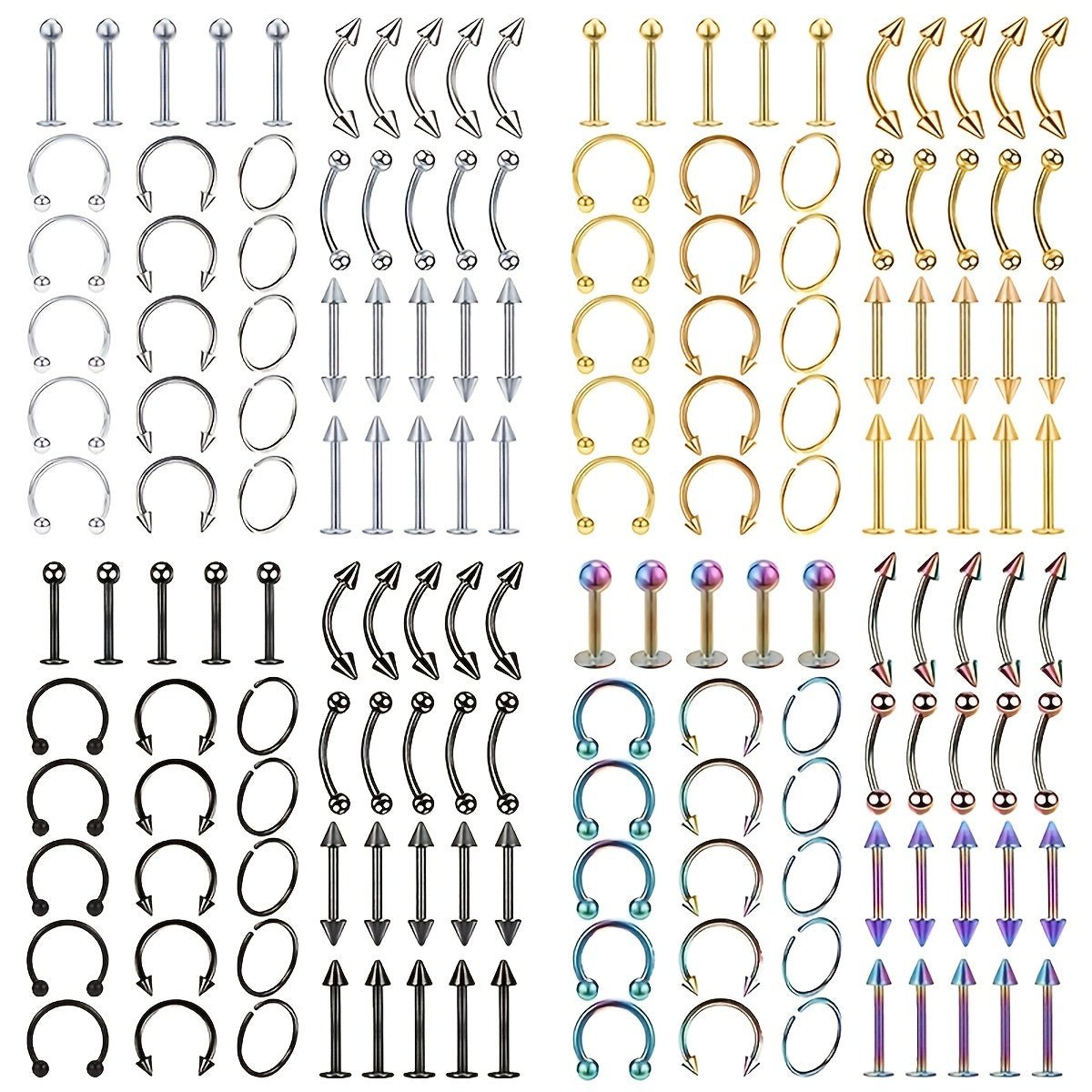 Deluxe 160PCS Stainless Steel Body Piercing Kit - Taylor K Shop