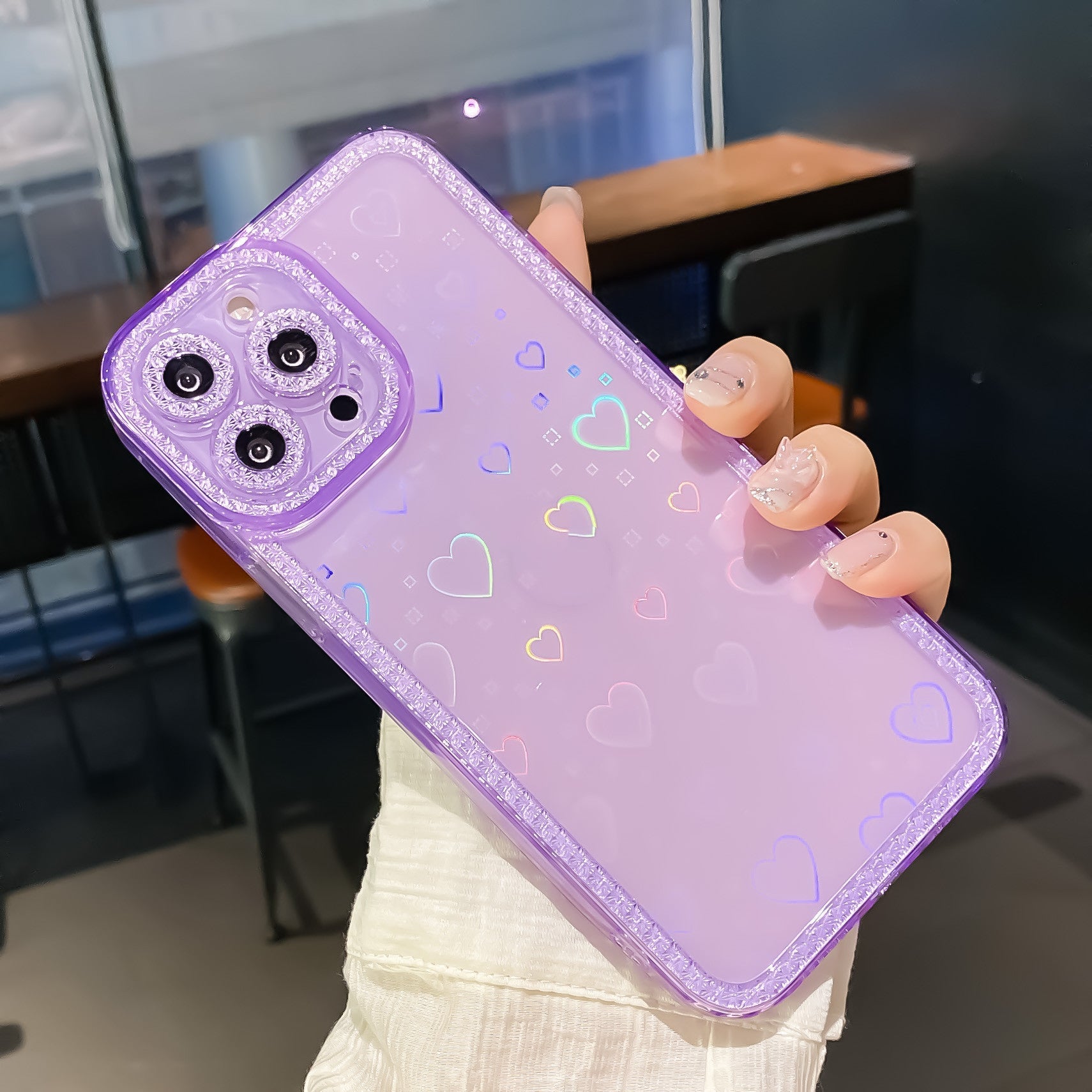 Diamond Frame Laser Love Phone Case - Taylor K Shop