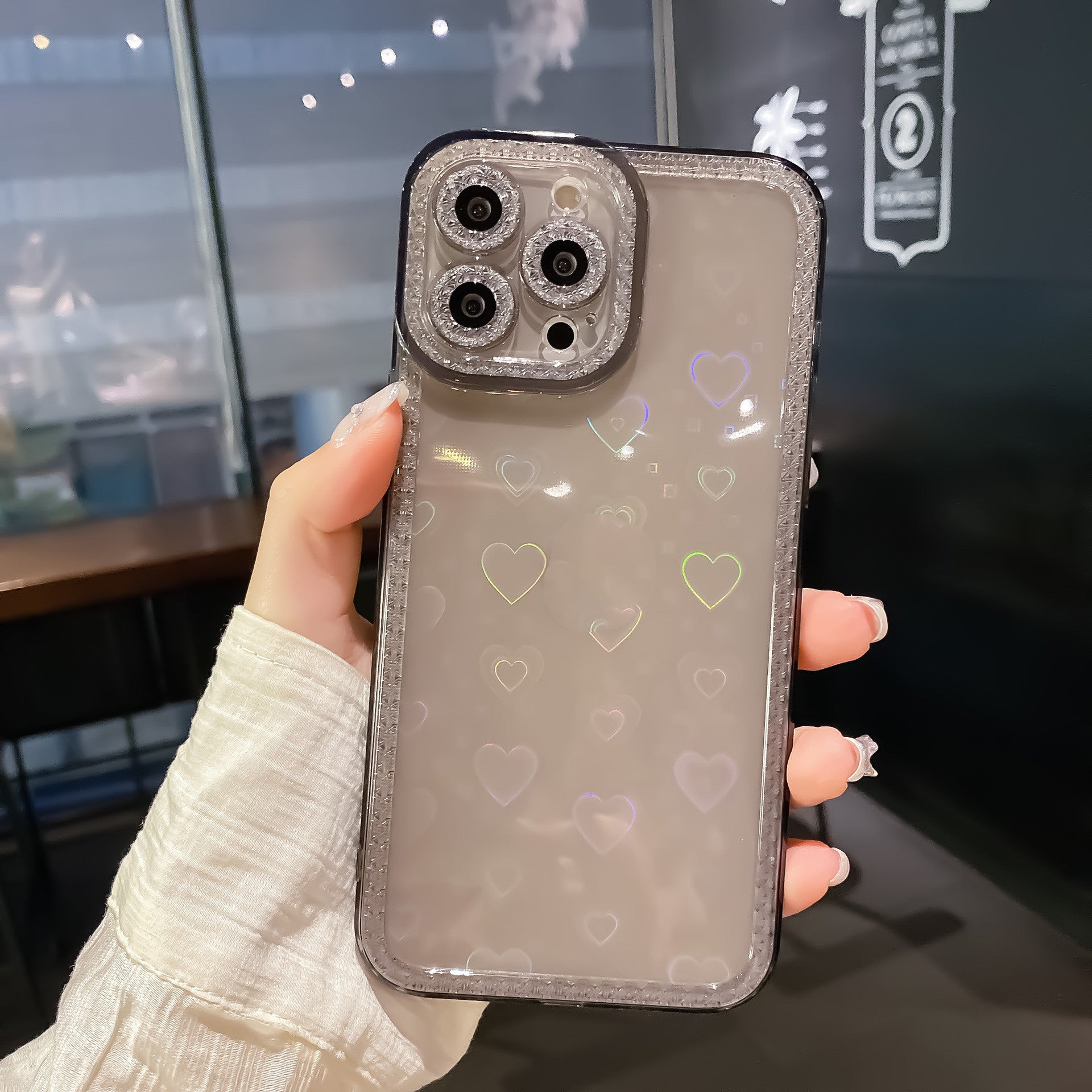 Diamond Frame Laser Love Phone Case - Taylor K Shop