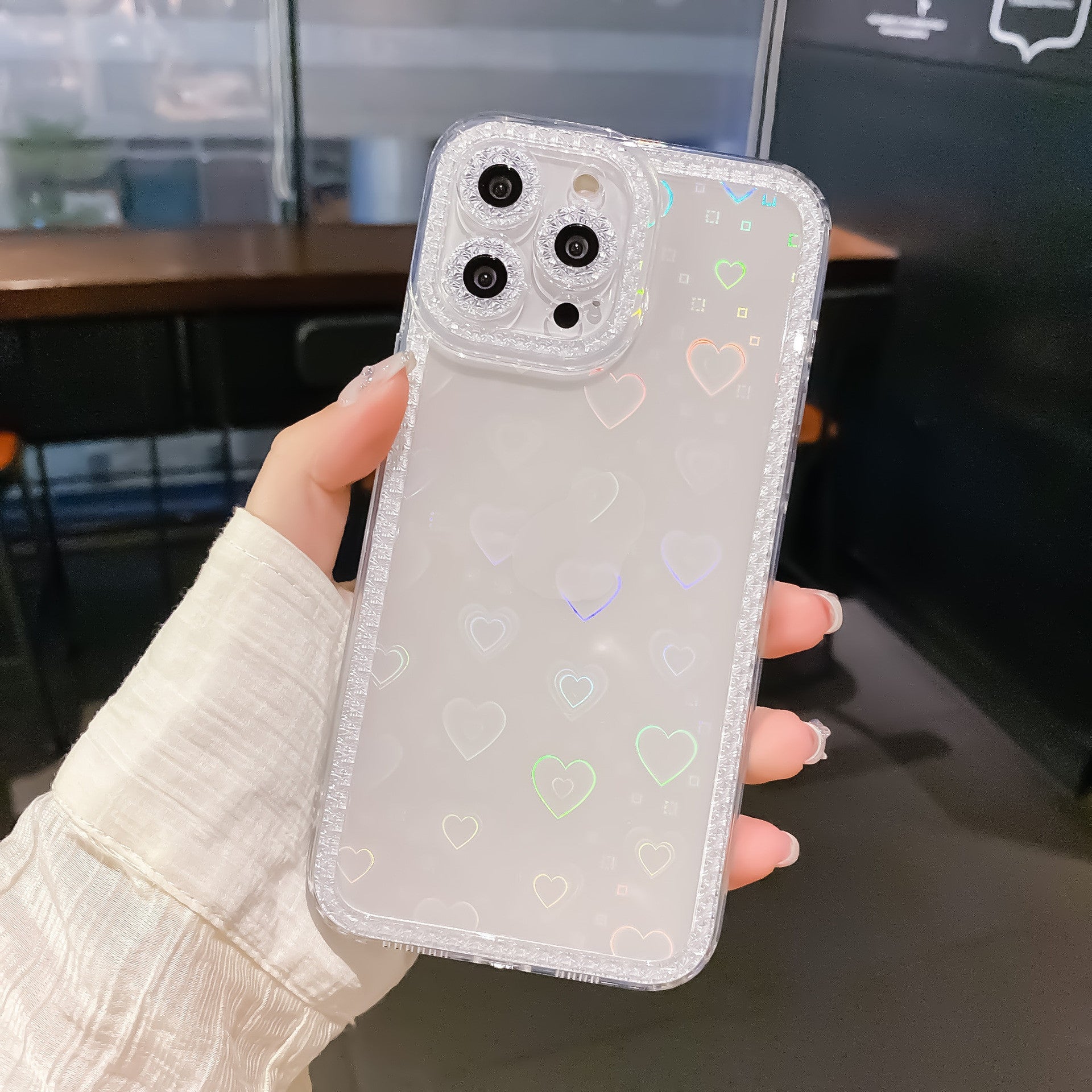 Diamond Frame Laser Love Phone Case - Taylor K Shop