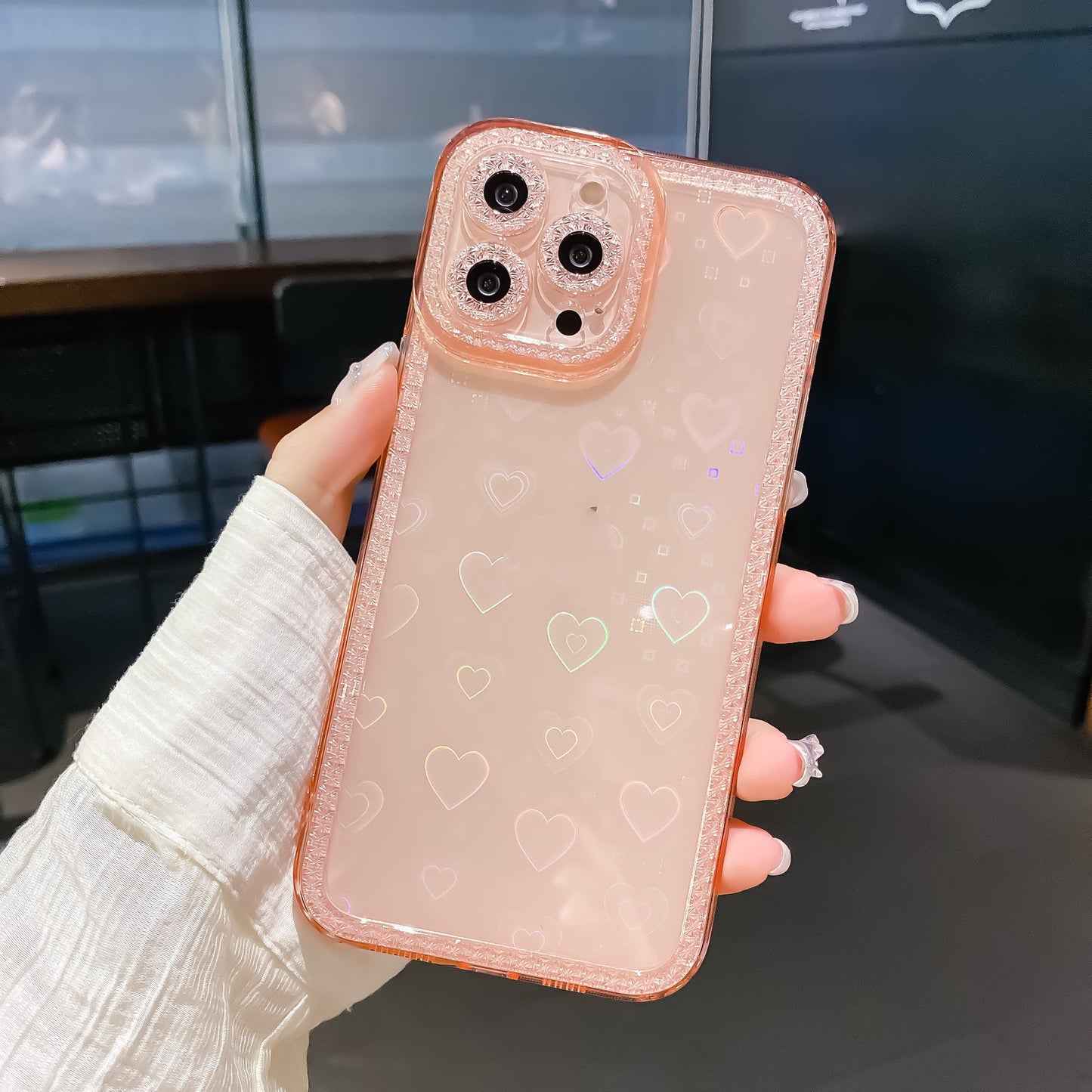 Diamond Frame Laser Love Phone Case - Taylor K Shop