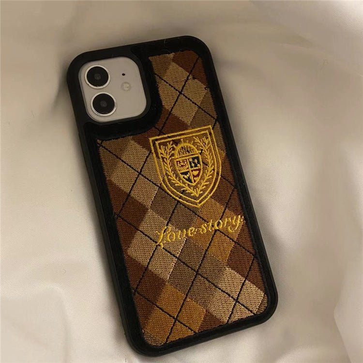 Diamond Lattice Embroidery Mobile Phone Case All - inclusive Soft Shell - Taylor K Shop