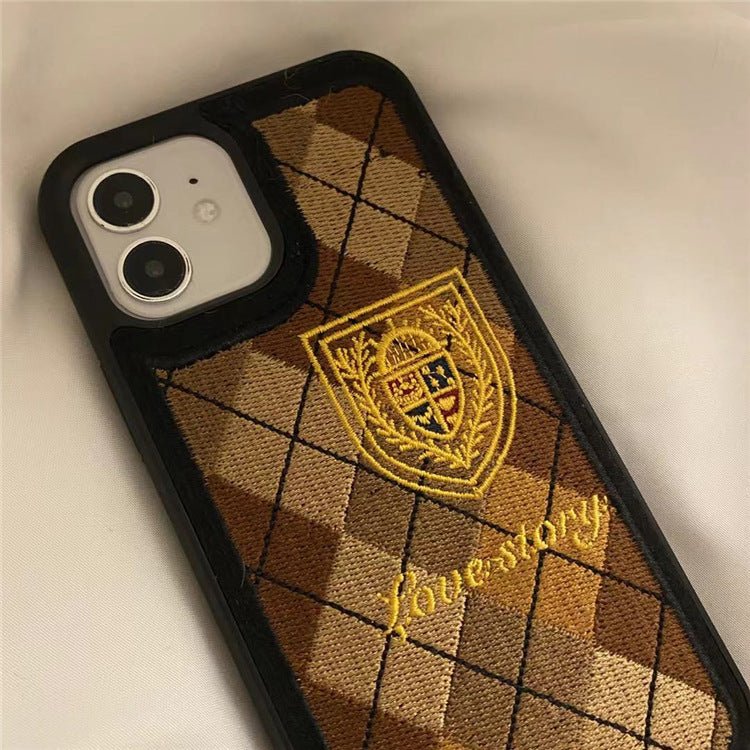 Diamond Lattice Embroidery Mobile Phone Case All - inclusive Soft Shell - Taylor K Shop